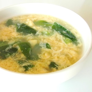 青菜のふわふわ玉子スープ